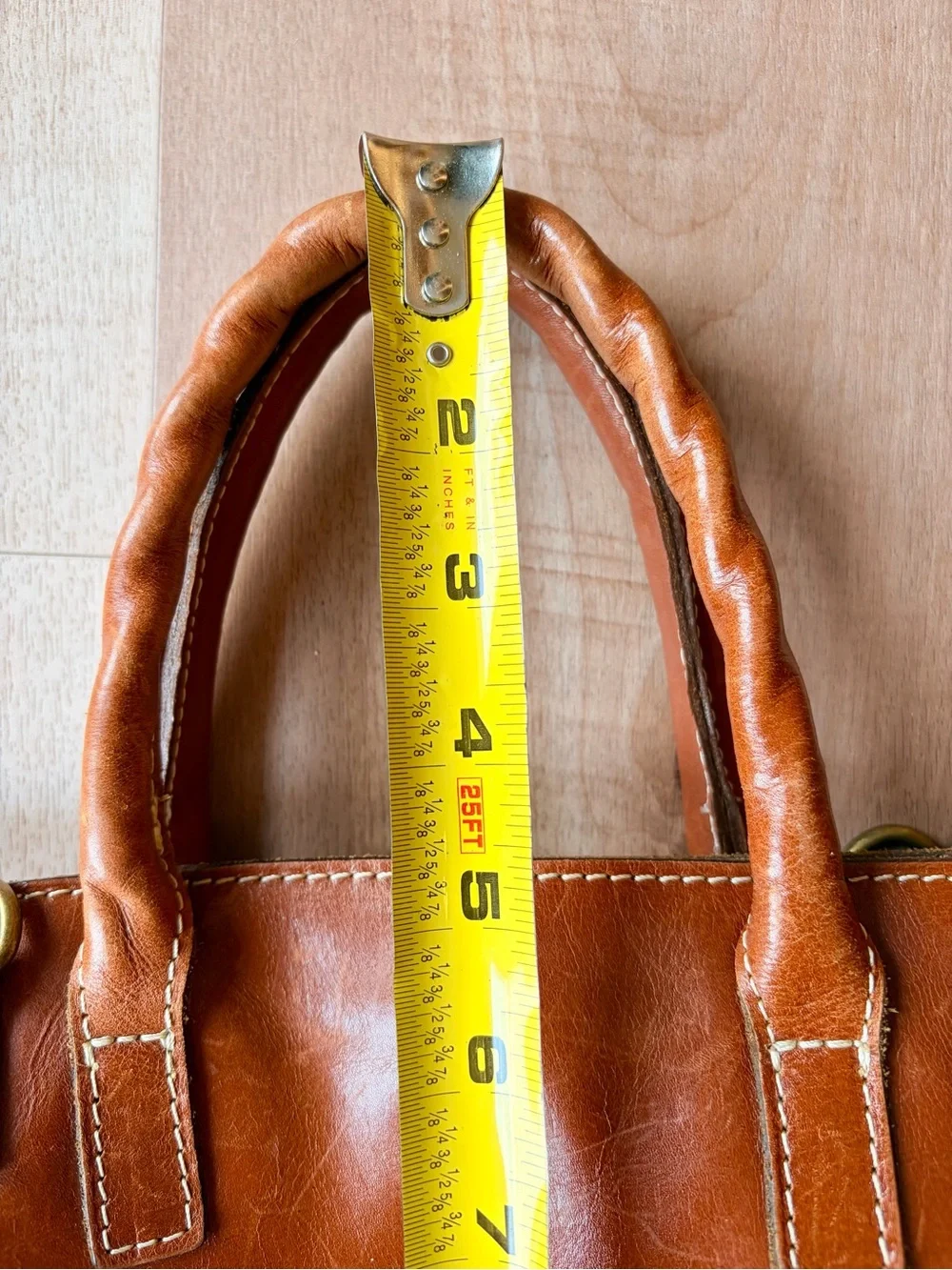 Patricia Nash Women’s Tan Leather Tote Bag Crossbody with Detachable Strap